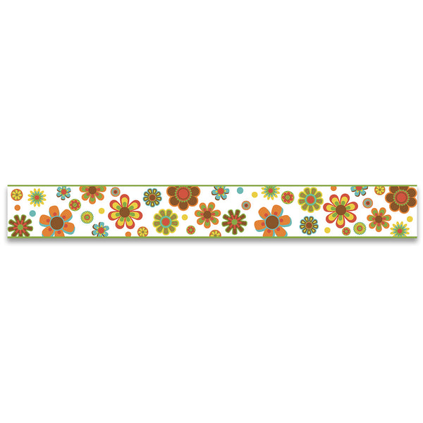 Mod Flowers 70s Color Palette Wall Border Peel and Stick