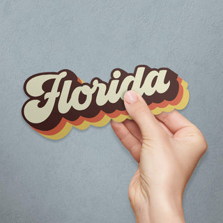 Bumper Sticker; Florida Groovy 70s Colors, Souvenir Decal