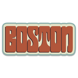 Bumper Sticker; Boston Bold Style Font, MA Travel Decal, Script Souvenir Decal