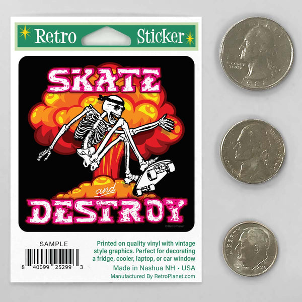 Skate and Destroy Skateboard Mini Vinyl Sticker