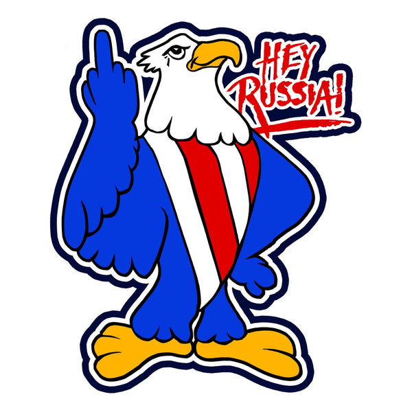 Hey Russia Patriotic Die Cut Vinyl Sticker