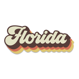 Mini Sticker: Florida Groovy 70s Colors Waterproof Vinyl Sticker