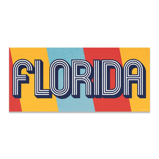 Mini Sticker: Florida Retro Style Font Waterproof Vinyl Sticker