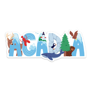 Mini Vinyl Sticker; Acadia Maine Whimsical Animals Sticker