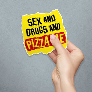 Pizza Pie Punk Rock Style Die Cut Vinyl Sticker