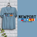 Nautical Flags Newport RI T-Shirt Baby Blue Adult Unisex S-2X, Rhode Island Tshirt