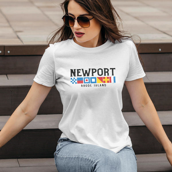 Nautical Flags Newport Rhode Island T-Shirt Adult Unisex S-2X, RI Tshirt