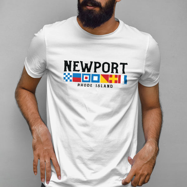 Nautical Flags Newport Rhode Island T-Shirt Adult Unisex S-2X, RI Tshirt