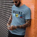 Nautical Flags Maine T-Shirt Baby Blue Adult Unisex S-2X, Maine Tshirt