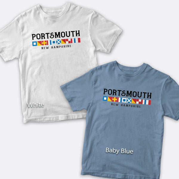 Nautical Flags Portsmouth New Hampshire T-Shirt Adult Unisex S-2X, NH Tshirt