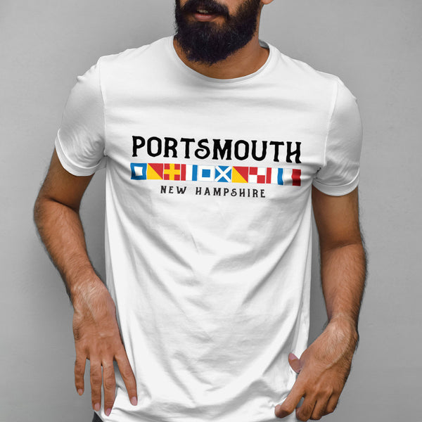 Nautical Flags Portsmouth New Hampshire T-Shirt Adult Unisex S-2X, NH Tshirt