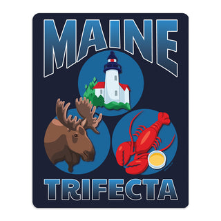 Maine Trifecta Mini Vinyl Sticker, Moose, Lighthouse and Lobster