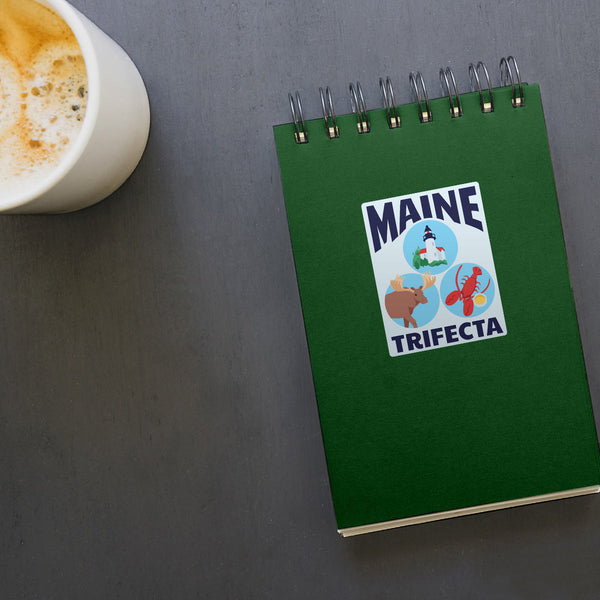Maine Trifecta Mini Vinyl Sticker, Moose, Lighthouse and Lobster