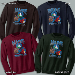 Maine Trifecta Moose Lobster Lighthouse Sweatshirt Adult Unisex S-XXL