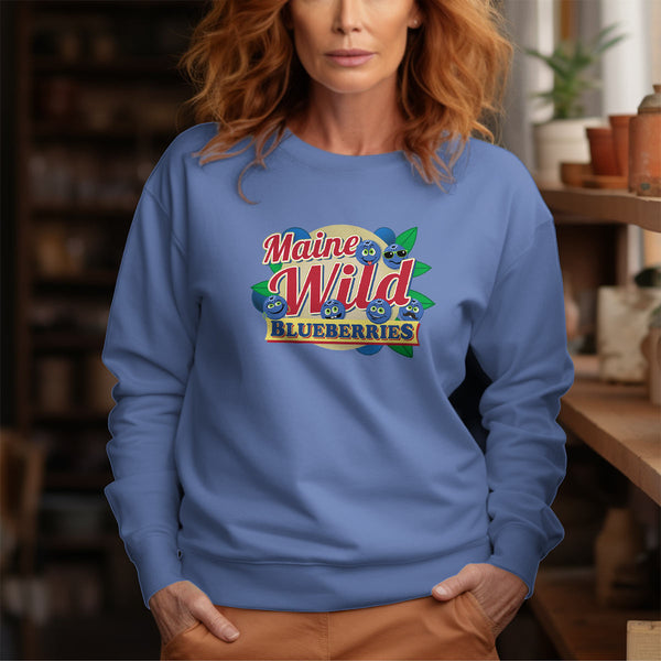 Maine Wild Blueberries Sweatshirt Adult Unisex S-XXL