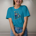 Rhode Island State T-Shirt Adult Unisex Blue, 100% Cotton, S-XXL, New England Tshirts