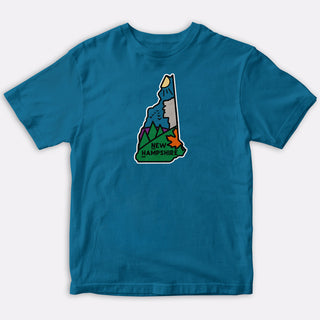 New Hampshire State T-Shirt Adult Unisex Blue, 100% Cotton, S-XXL, New England Tshirts