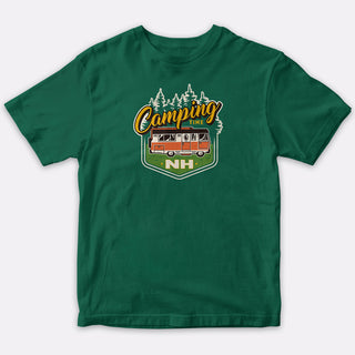New Hampshire Camping Time T-Shirt, 100% Cotton, S-XXL, Unisex Tshirts