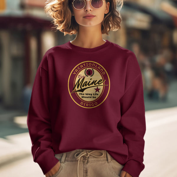 Maine Vacationland Dirigo Logo Sweatshirt Adult Unisex S-XXL