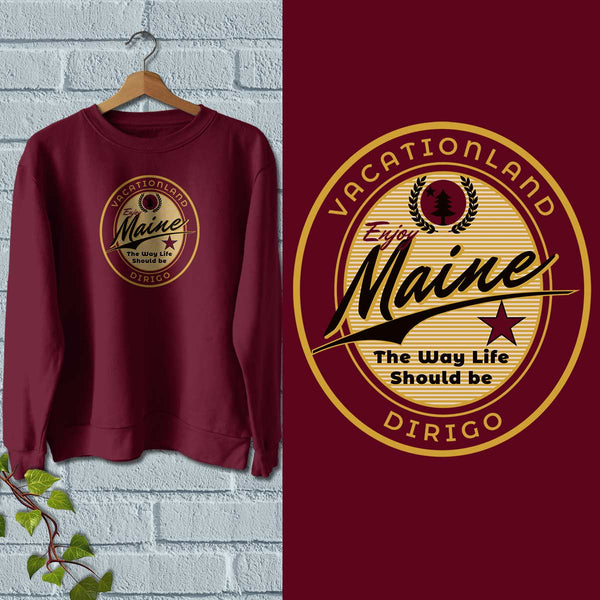 Maine Vacationland Dirigo Logo Sweatshirt Adult Unisex S-XXL