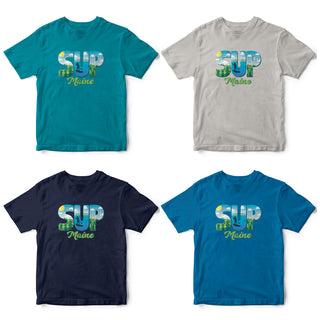 SUP Maine T-Shirt, Stand Up Paddling 100% Cotton Tshirts, Adult Unisex S-XXL