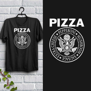 Pizza Punk Rock Style Logo T-Shirt, 100% Cotton, S-XXL, Adult Unisex