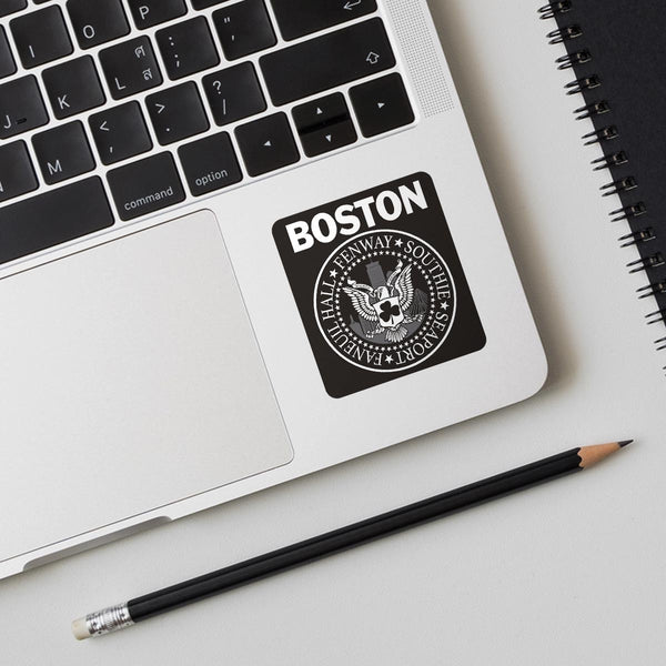 Boston Punk Rock Logo Ramones Style Mini Vinyl Sticker