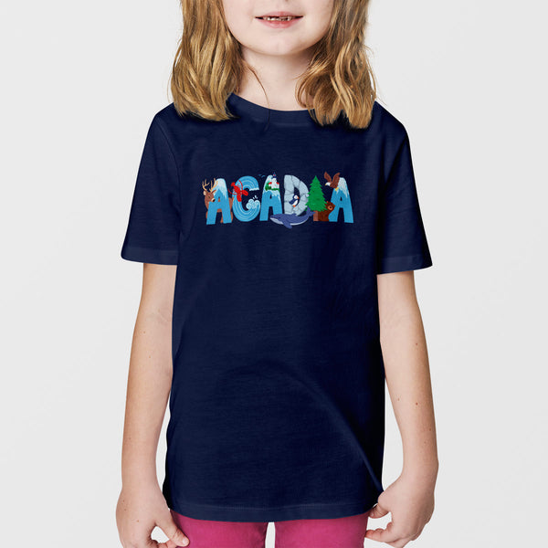Acadia Maine Whimsical Animals T-Shirt, 100% Cotton, Youth Unisex XS-XL Tshirts Souvenir T-Shirts