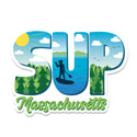 SUP Massachusetts Die Cut Vinyl Sticker Stand Up Paddleboard