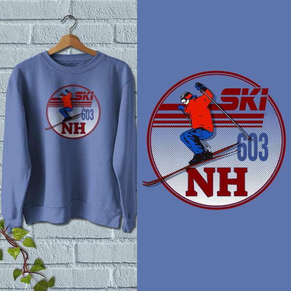 Ski New Hampshire 603 NH Retro Sweatshirt Adult Unisex S-XXL