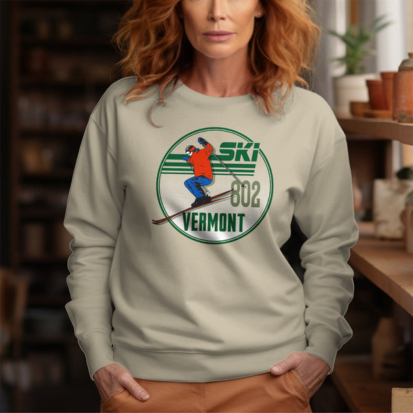 Ski Vermont 802 VT Retro Sweatshirt Adult Unisex S-XXL