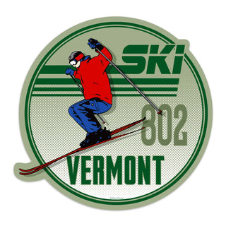 Ski Vermont 802 Die Cut Vinyl Sticker