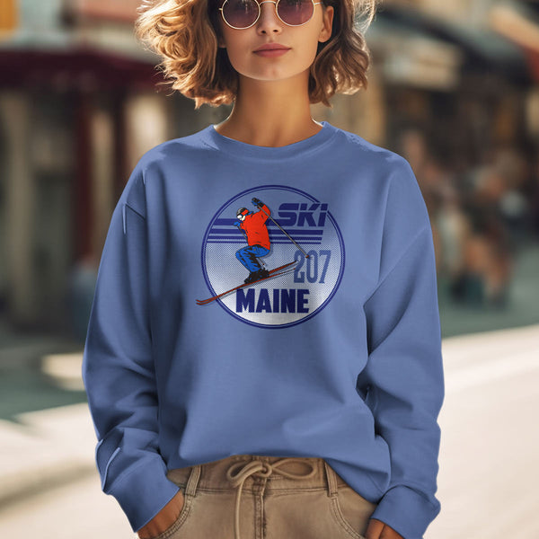 Ski Maine 207 ME Retro Sweatshirt Adult Unisex S-XXL