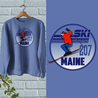 Ski Maine 207 ME Retro Sweatshirt Adult Unisex S-XXL