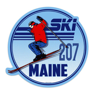 Ski Maine 207 Die Cut Vinyl Sticker
