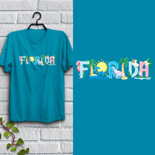 Florida Whimsical Animals T-Shirt Adult Unisex S-2X, FL Tshirt Choose from 4 Colors