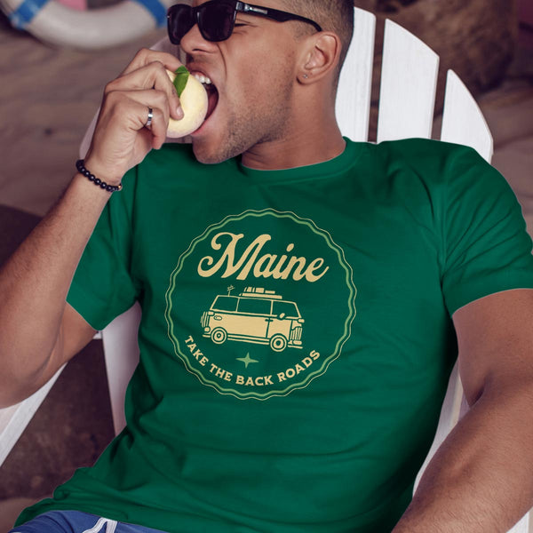 Maine Take The Back Roads T-Shirt Adult Unisex S-2X, 100% Cotton