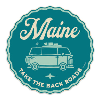 Maine Take The Back Roads Mini Vinyl Sticker