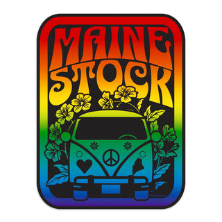 Maine Stock Bumper Sticker; Peace Love Maine Die Cut Vinyl Sticker