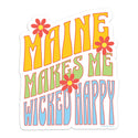 Maine Wicked Happy Groovy Die Cut Vinyl Sticker