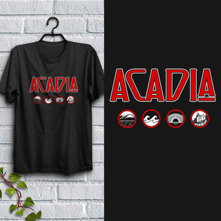 Acadia Maine ZOSO Style Black T-Shirt, 100% Cotton, S-XXL, Unisex Vacationland Unique Tshirts