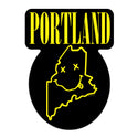 Portland Maine Spirit Grunge Rock Style, ME State Pride Mini Vinyl Sticker