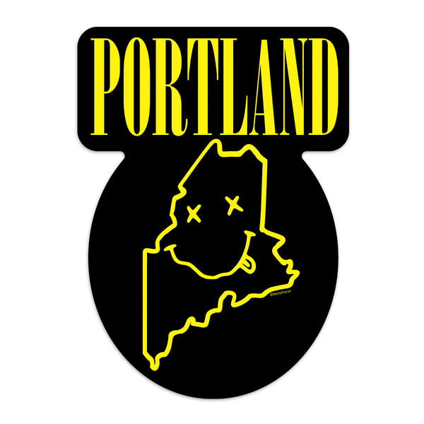 Portland Maine Spirit Grunge Rock Style, ME State Pride Mini Vinyl Sticker