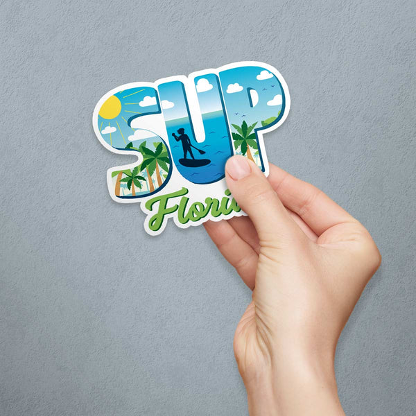 SUP Florida Die Cut Vinyl Sticker Stand Up Paddleboard