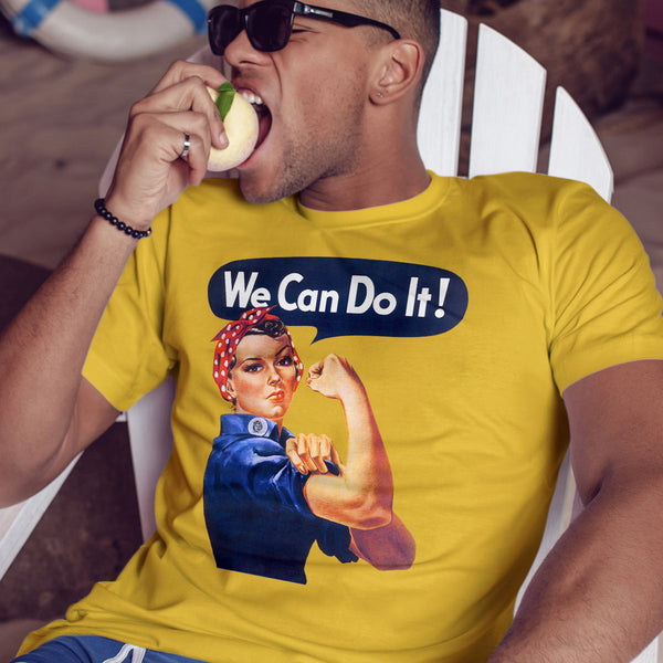 We Can Do It!  T-Shirt, 100% Cotton, S-XXL, Unisex Tees, Rosie the Riveter Tshirts