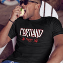 Portland Maine Zeppelin Style Black T-Shirt, 100% Cotton, S-XXL, Unisex Vacationland Unique Tshirts