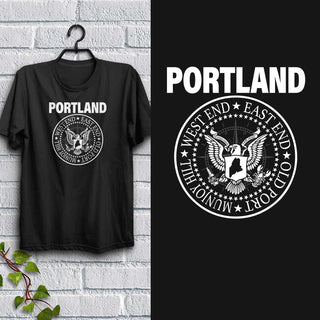 Portland Maine Punk Rock Lobsters Lighthouses Moose T-Shirt, 100% Cotton, S-XXL, Ramones Style