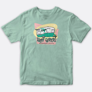 Florida Happy Campers T-Shirt Adult Unisex Light Green, 100% Cotton, S-XXL, Glamping Tshirts