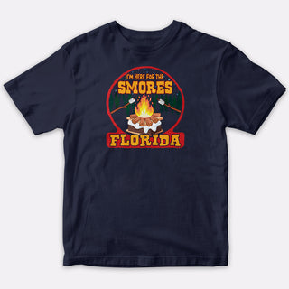 Florida Here For The S'mores T-Shirt, Youth Unisex XS-XL, Smores Campfire Fun, Camping, Travel