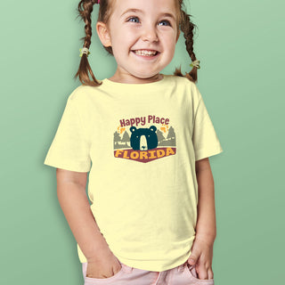 Florida Kids Camp Happy Place Bear T-shirt Toddler, 2T-5/6, Kids Tshirts